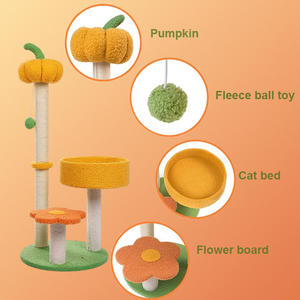 ต้นไม้แมวรูปฟักทอง บ้านแมวแสนสบาย นุ่มฟู พร้อมเสาข่วนทำจากใยไซซอล - Product Image 2