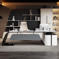 Meubles de bureau de luxe en bois, design moderne, bureau de PDG, table de direction pour usage en villa, fabriqué en Chine, certifié CE