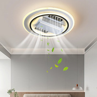 Ventilateur de plafond silencieux sans pales avec éclairage moderne, trois couleurs, puissant, pour salon et salle à manger