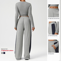 Jumpsuit Olahraga Berkualitas Tinggi Model Baru, Custom, Tebal, 2 Potong Wanita, Atasan Longgar Unisex, Celana Santai dan Hoodie