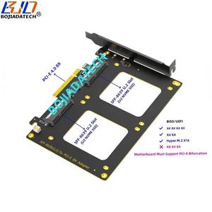 موصل <span class=keywords><strong>2</strong></span> * U.<span class=keywords><strong>2</strong></span> إلى PCI-e PCI 8X U2 NVME SSD محول بطاقة-اللوحة الأم تدعم التشعب PCIe X4X4 - Product Image 1