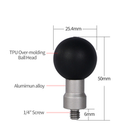 Rotule en alliage d'aluminium 17mm 20mm 25mm (1 pouce) pour support de téléphone portable de moto, adaptateur d'accessoires de téléphone pour RAM