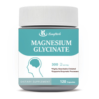 Capsules de glycinate de magnésium végétalien Kangherb pour le soulagement du stress, l'amélioration du sommeil et le soutien de la mémoire - Utilisation pour adultes, 120 capsules
