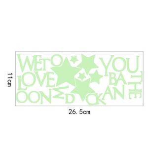 Gran oferta de vinilo de PVC fluorescente noctilucente resistente a los rayos UV resistente al agua brillo barniz pared pegatina luminosa 'We Love You' Home - Product Image 6