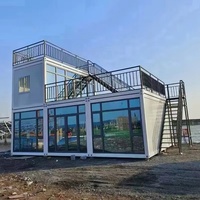 Maison conteneur modulaire d'extérieur démontable à 2 étages, bâtiment de camp de construction, bureau préfabriqué, maisons conteneurs en kit