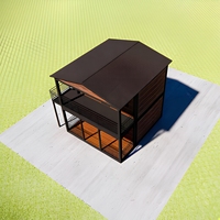 Maison conteneur modulaire en structure acier avec panneaux sandwich imitation bois, maison préfabriquée 2 chambres pour bureau et habitation