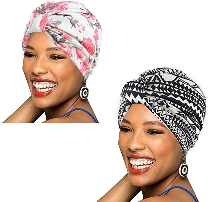 N884 Multi Color Leopard print stretch cotton Turban Hat African Headscarf Muslim hat chemo hats turban headband Soft bandanas
