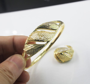 BMZ 2025 nouvelle mode meilleure qualité anneau bracelet ensemble 14K or ethnique mariage bracelet ensemble - Product Image 4