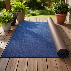 Tappeto da Esterno Blu Scuro 6 Ft X 52.4 Ft, Impermeabile, per Patio, Rettangolare, in Polipropilene, Pelo Piatto, Antiscivolo, per Uso Esterno - Product Image 2