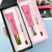 Kit Maquillage Lèvres Végan 2-en-1 en Gros : Huile à Lèvres Hydratante Changeante de Couleur et Crayon à Lèvres Haute Pigmentation en Tube Souple