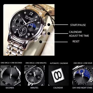Reloj de Lujo para Hombre de Acero Inoxidable, Nuevo, a la Moda, Resistente al Agua, con Esfera Luminosa de Cuarzo, Correa de Cuero, Movimiento Ronda - Product Image 3