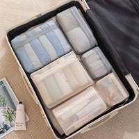 Ensemble de sacs de rangement de voyage en maille respirante pour l'été – Cubes de rangement pliables pour cosmétiques, articles de toilette et accessoires numériques