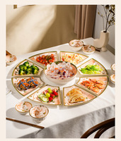 Service de vaisselle en céramique Camélia Nordique – Assiettes et plateaux pour le réveillon du Nouvel An, idéal pour les occasions spéciales, les réunions et les fêtes