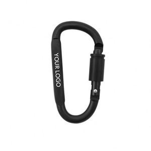 Custom Logo Aluminum D Shape Locking Carabiner Screw Gate Spring <b>Snap</b> Hook <b>Clip</b> for Outdoor Event Giveaways - Product Image 1
