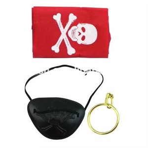 High Quality Wholesale Halloween Kids Plastic Toy Play Set Supermarket <strong>Pirate</strong> <strong>Eye</strong> <strong>Patch</strong> with Bandana Earring HH-0394 - Product Image 3