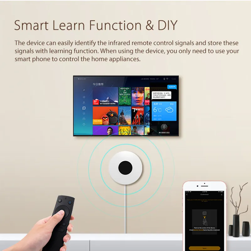 Tuya-Control remoto inteligente por infrarrojos, WiFi, para aire acondicionado, TV LG, compatible con Alexa,Google Home,Yandex Alice