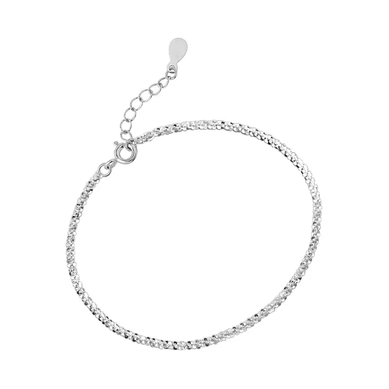 New 925 Silver Plated Sparkling Gypsophila Adjustable Bracelet & Bangle For Women Fine Fashion Jewelry Wedding Party Gift