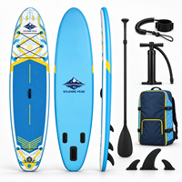 Planche de surf SUP 11 pieds, planche à pagaie gonflable de style surf avec ailerons Thruster pour les séjours à la plage et les kits d'écoles de surf