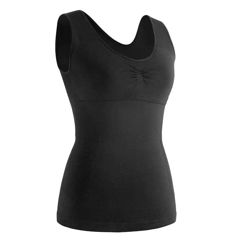 Vrouwen Shaper Cami Met Ingebouwde Bra Shapewear Muscle Tummy Controle Hemdje Afslanken Compressie Ondershirt