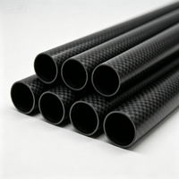 Tube en fibre de carbone rond mat résistant à l'usure, personnalisable OEM, usinable par CNC pour perche d'extension photographique
