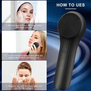 Brosse nettoyante électrique en silicone pour le visage, nettoyage en profondeur des pores, élimination de la saleté et de l'excès de sébum, outil de nettoyage doux pour le visage - Product Image 5