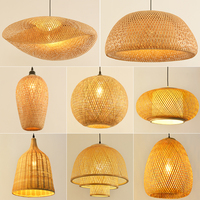 Luminaire suspendu en bambou panier Boho à une lumière éclairage suspendu tissé à la main pour îlot de cuisine évier ferme maison