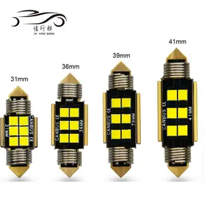 Iluminação para carro, led, 31mm, 36mm, 39mm e 41mm, 3030, 6smd, canbus, 5.0w, universal, para iluminação interior do carro