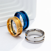 Bijoux plaqués or 14 carats pour femmes et hommes, anneaux faits main DIY de 8 mm, accessoires en acier inoxydable 304, anneaux en acier inoxydable