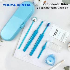 Kit de Cuidado Bucal Ortodóntico 7 en 1 con Estuche, Kit Portátil de Almacenamiento de Prótesis Dentales con Espejo Dental y Cepillo Interdental - Product Image 2