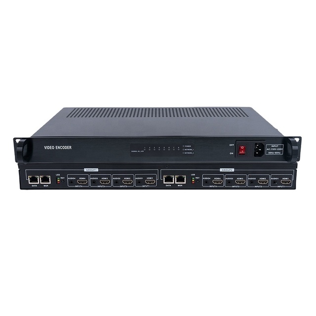 DMB-8908pro 1U 8-Channel H.264 Hardware Encoder 1080p HD Video Streaming with HLS/RTMP/RTSP/HTTP/UDP Protocols TS Over IP Output