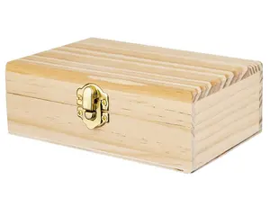 Tùy chỉnh chất lượng cao sang trọng chưa hoàn thành gỗ Craft box với Clasp hộp bằng gỗ ngực - Product Image 1