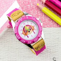 Montre à quartz pour enfants Skye le chien mignon, bracelet en toile, apprentissage de l'heure, montre analogique, montre de dessin animé pour filles, étanche, cadeau pour étudiants