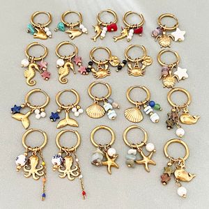 Pendientes de Acero Inoxidable de Primera Calidad al por Mayor, Inspirados en el Océano, Hipoalergénicos, Resistentes al Deslustre, Minimalistas y Elegantes para Mujer - Product Image 3