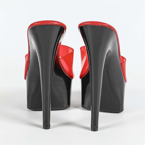 Sandalias de Tacón Alto de Moda para el Verano 2025, Punta Cuadrada, Plantilla de PU, Impermeables, Suela Gruesa, Color Rojo, Ideales para Fiestas y Escenarios - Product Image 5