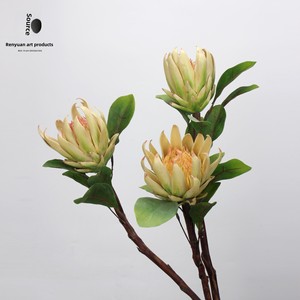 Grande fleur de style américain King Protea au toucher caoutchouc souple fleur artificielle à tige unique pour la maison salon arrangement de <span class=keywords><strong>mariage</strong></span> - Product Image 2