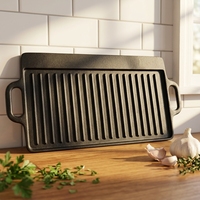 Vente en gros de batterie de cuisine très demandée : Poêle grill double face, ensemble de cuisson à induction, poêle antiadhésive