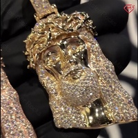Pendentif Moissanite Hip Hop VVS Jesus Iced Out Pendentif Moissanite personnalisé Rappeur en argent sterling 925