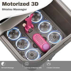 Masseur de pieds électrique portable multifonctionnel avec cordon, fonction de chauffage par bulles, lumière rouge, contrôle de la minuterie, marque OEM gratuite - Product Image 4
