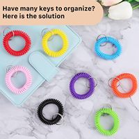 Porte-clés en plastique pour poignet, spirale élastique, élastique, pour fitness, gym, sport