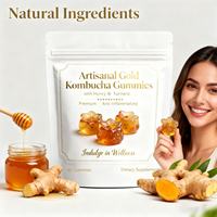 Gummies de Kombucha pour Adultes Personnalisables OEM/ODM, Miel, Curcuma, Supplément Herbal, Soutien Immunitaire et Digestif, Certifié Halal – Offre Spéciale UE/US