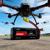 Batterie Lipo Leadyo FPV 60C à décharge rapide 8S 29.6V 12Ah 12000mAh avec connecteurs XT30 XT60 XT90, 1000 cycles pour la course et le nettoyage