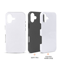 Coque de téléphone personnalisable en TPU et PC 2 en 1, résistante, avec impression par transfert thermique sous vide, coque de téléphone vierge pour sublimation 3D pour iPhone 16 Pro 15