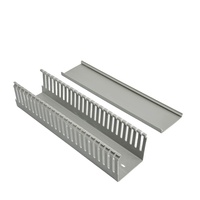 Goulotte de câblage industrielle en PVC ignifuge à fente ouverte, gris, flexible, résistante aux UV, pour câblage solide