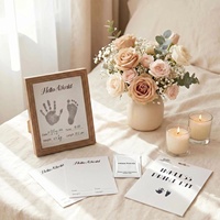 Kit de Huellas de Manos y Pies de Bebé en Papel Ecológico sin Tinta, Tarjetas de Hitos, Libro de Recuerdos para Recién Nacidos, Almohadilla de Tinta para Huellas de Bebé