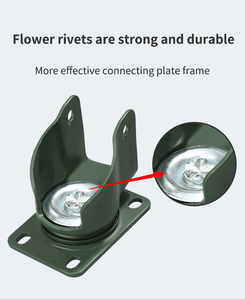 YTOP 3 Zoll Bohrloch-Befestigung Gummi-Roller mit Bremse leichte Last tpr-Radroller - Product Image 6