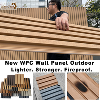Revêtement mural extérieur en composite bois-plastique (WPC), panneau rainuré WPC imperméable, panneau mural décoratif extérieur