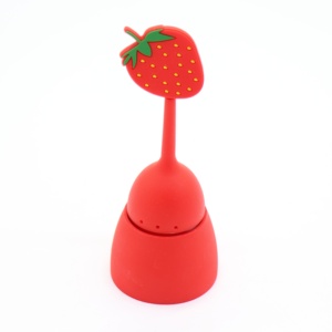 Tùy Chỉnh Dâu Tây Shape <span class=keywords><strong>Silicone</strong></span> <span class=keywords><strong>Silicone</strong></span> Tea Infuser Lọc Với Chủ - Product Image 3
