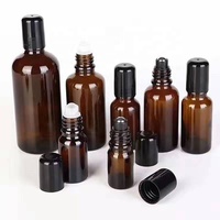 Rouleau sur bouteille bleu ambre 5ml 10ml 15ml 20ml 30ml 50ml 100ml bouteille de rouleau de verre de parfum avec boule roulante