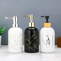 Flacon de voyage en verre de 400 ml, noir mat/transparent, avec bouchon à pression en PET, pour émollient liquide, huile, lotion, shampoing, gel douche