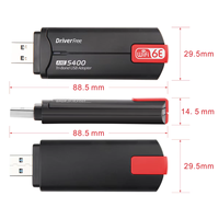 Adaptador Wifi 6E de Alta Velocidad Ax5400 Tribanda 2.4GHz 5.8GHz 6GHz Usb 3.0, Sin Controladores, Tarjeta de Red Inalámbrica de 5400Mbps